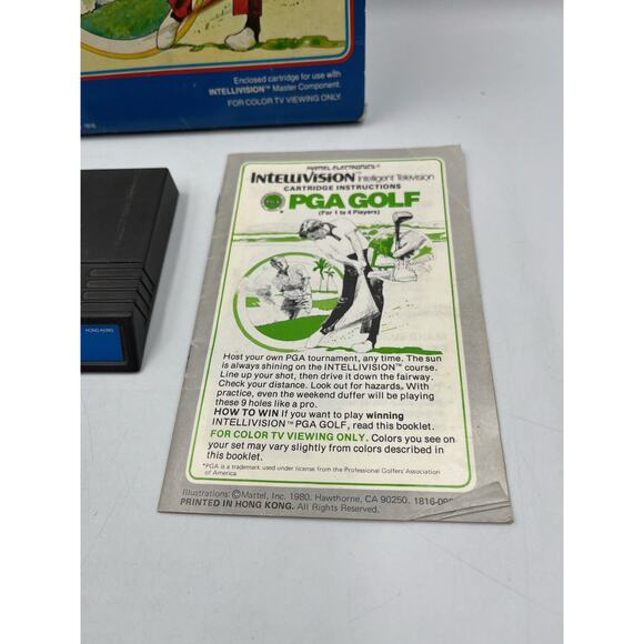 PGA GOLF INTELLIVISION w/ MANUAL VINTAGE VIDEO GAME RARE - Picture 3 of 6